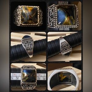 Sterling Silver Stauer Chessman 6ct Pietersite Ring sz 10 Flawless Condition